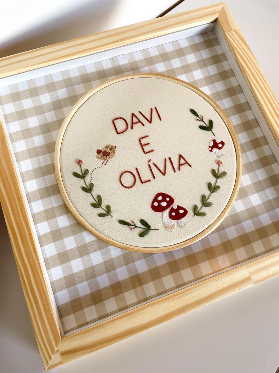 Porta maternidade floral boho bordado personalizado